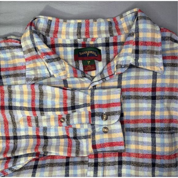 Saddlebred Shirt Mens 2XL XXL Flannel Button Up Outdoor Cotton Multicolor - Picture 1 of 7